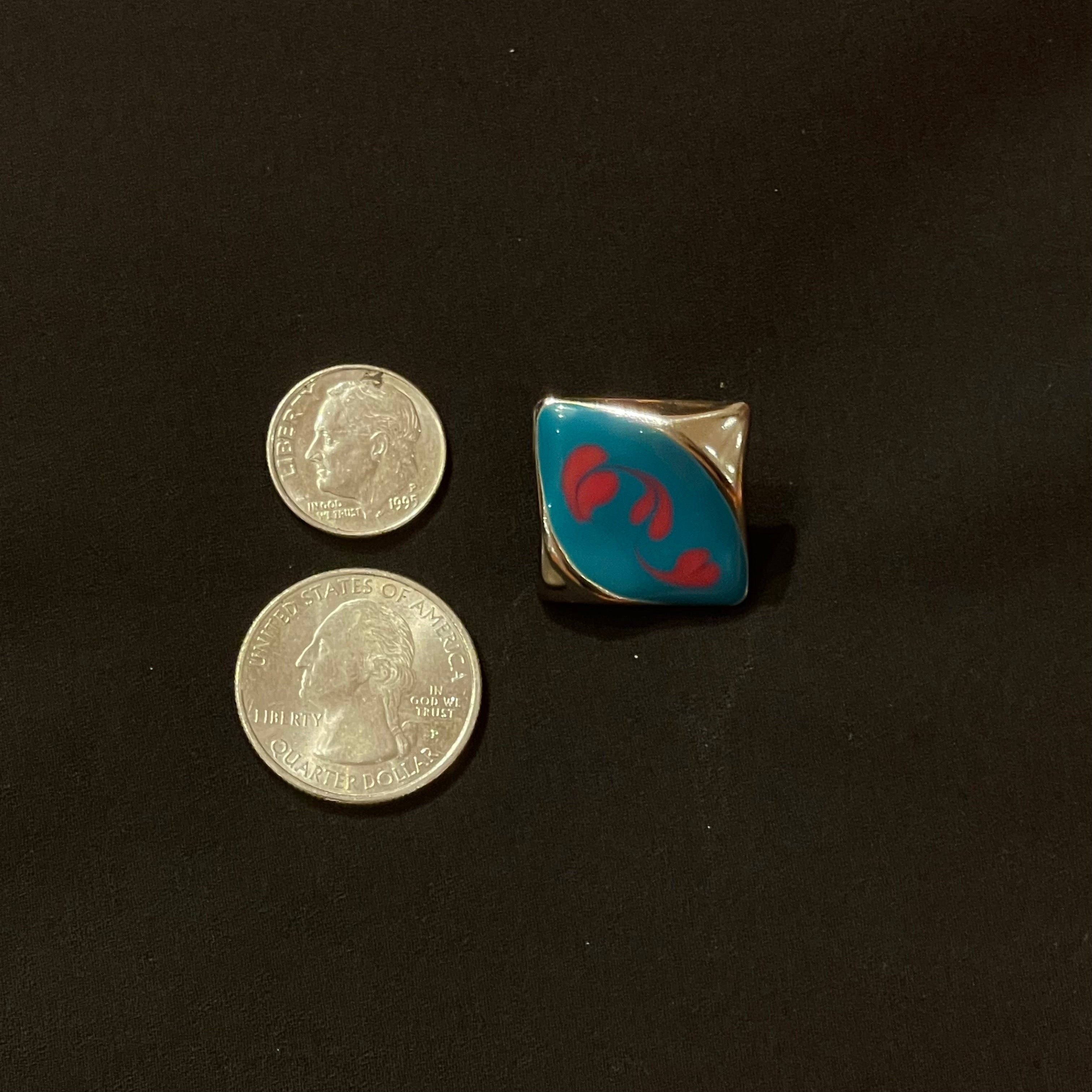 Vintage Colorful Square Heart Earrings