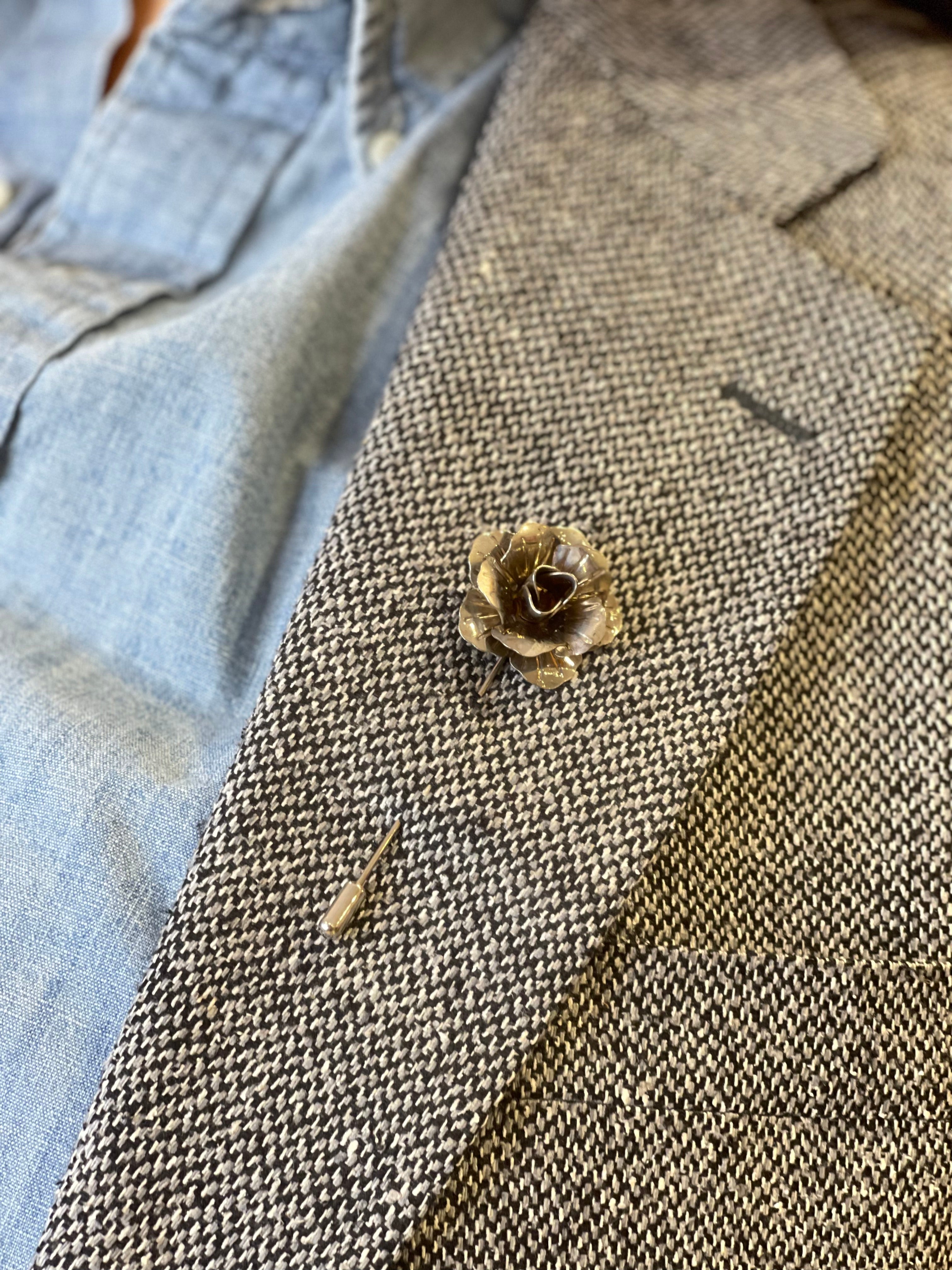 Vintage Floral Earrings & Stick Pin Set