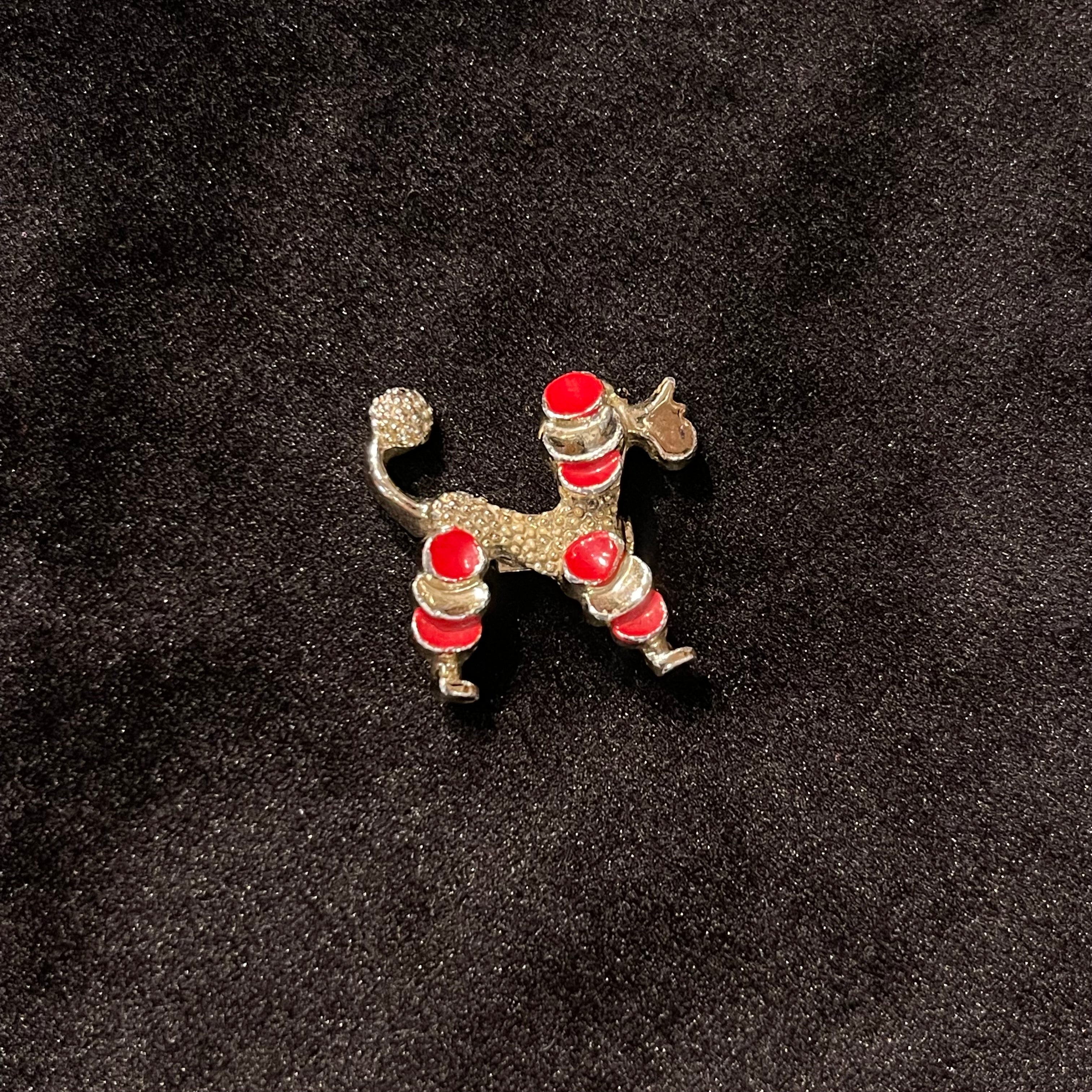 Vintage Mini Poodle Brooch & Stick Pin Set