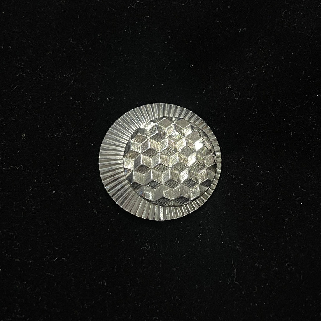 Vintage Round Silver Geometric Scarf Clip