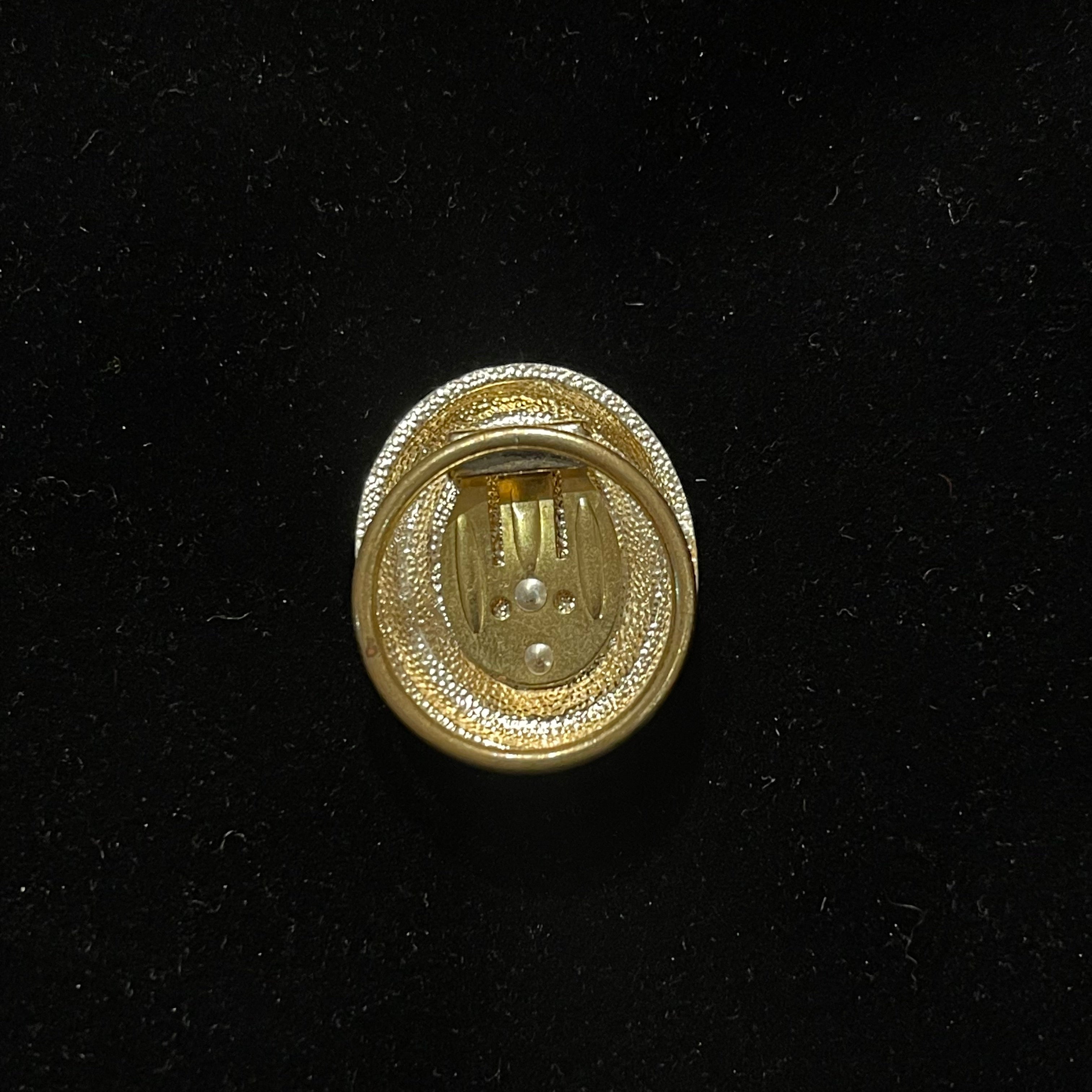 Vintage Oval Gold & Pearl Scarf Clip