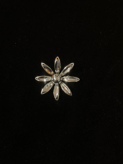 Mid Century Silver Flower Brooch