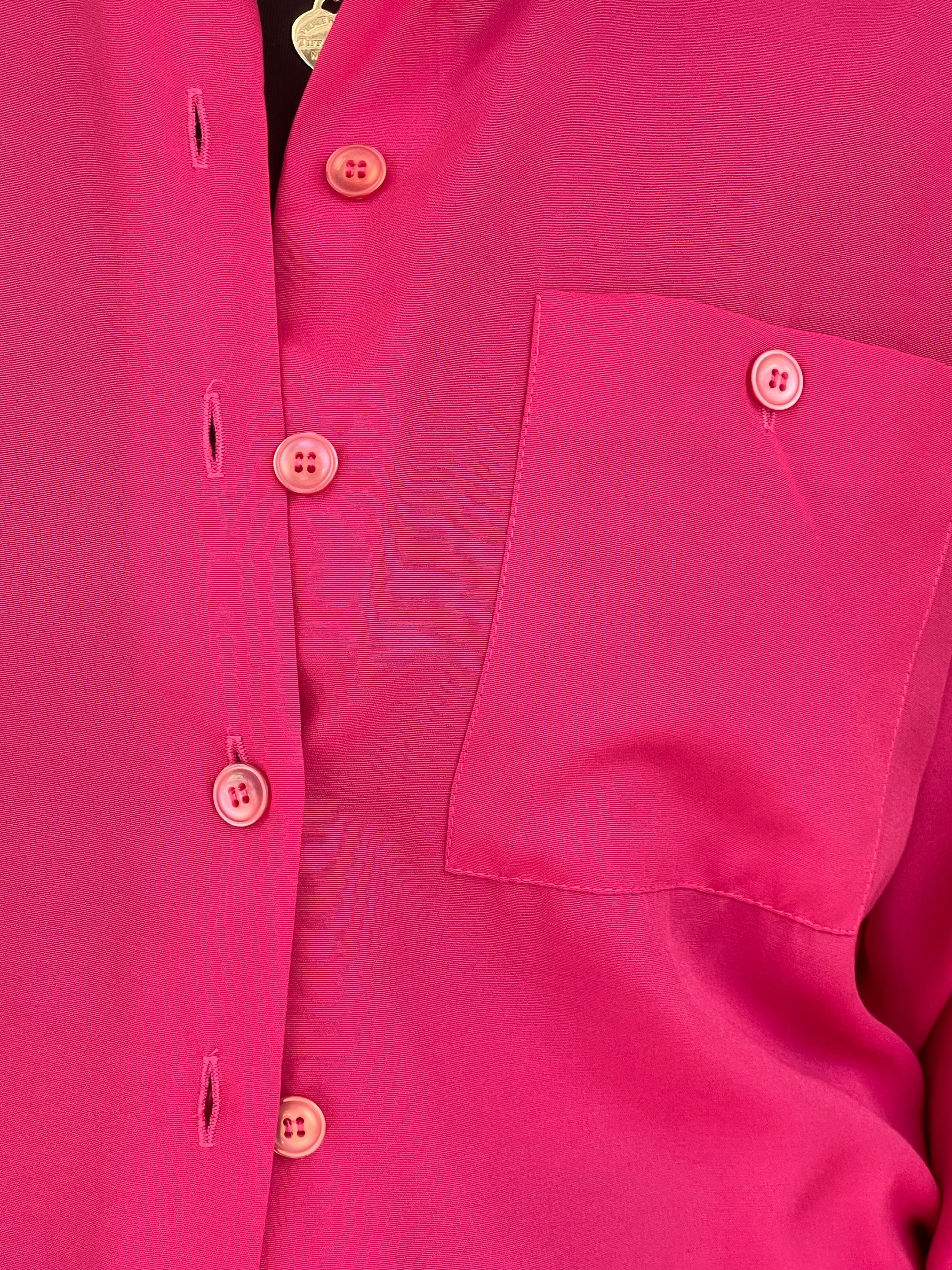 Vintage New Editions Hot Pink Button Up Shirt Size Medium