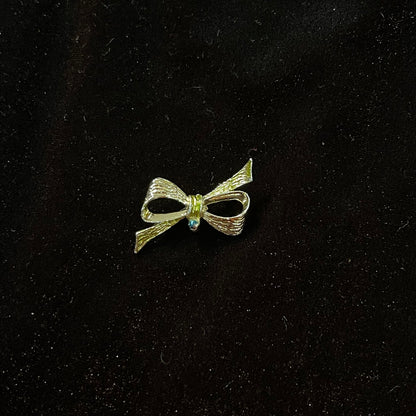 Vintage Iridescent Greenish-Gold Mini Bow