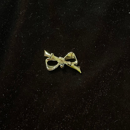 Vintage Iridescent Greenish-Gold Mini Bow