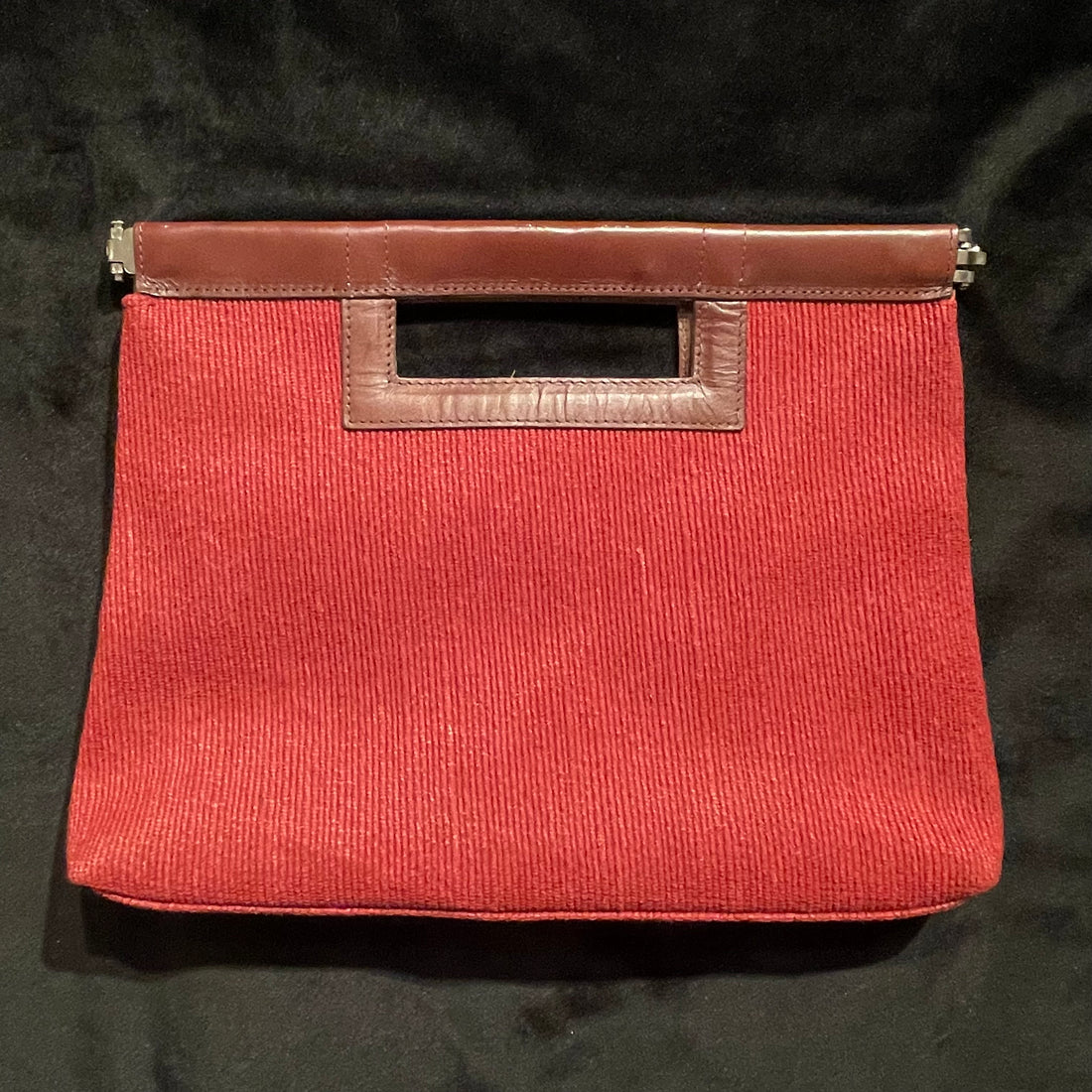 Y2K Vintage Clutch Burgundy Corduroy