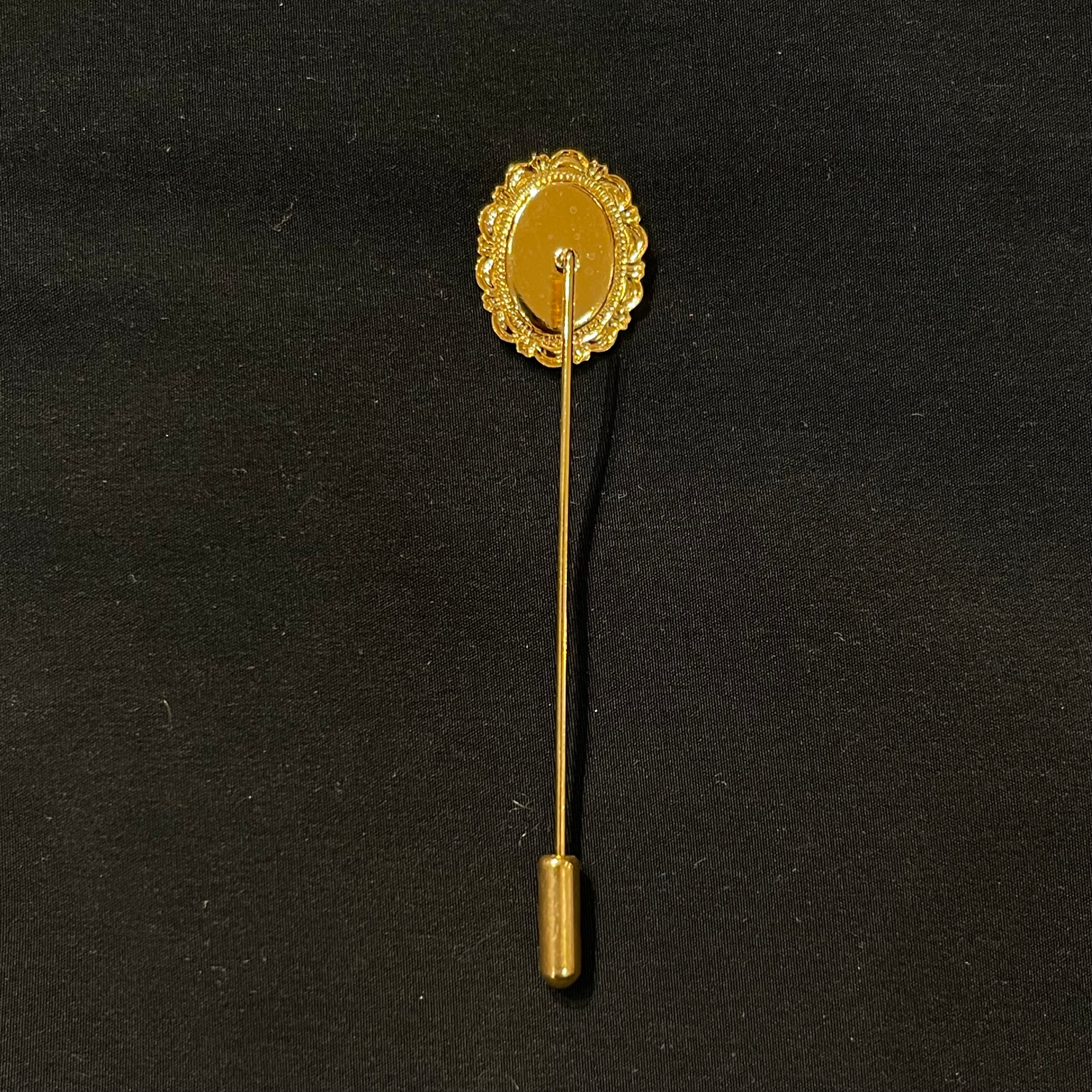 Orange &amp; White Vintage Cameo Stick Pin