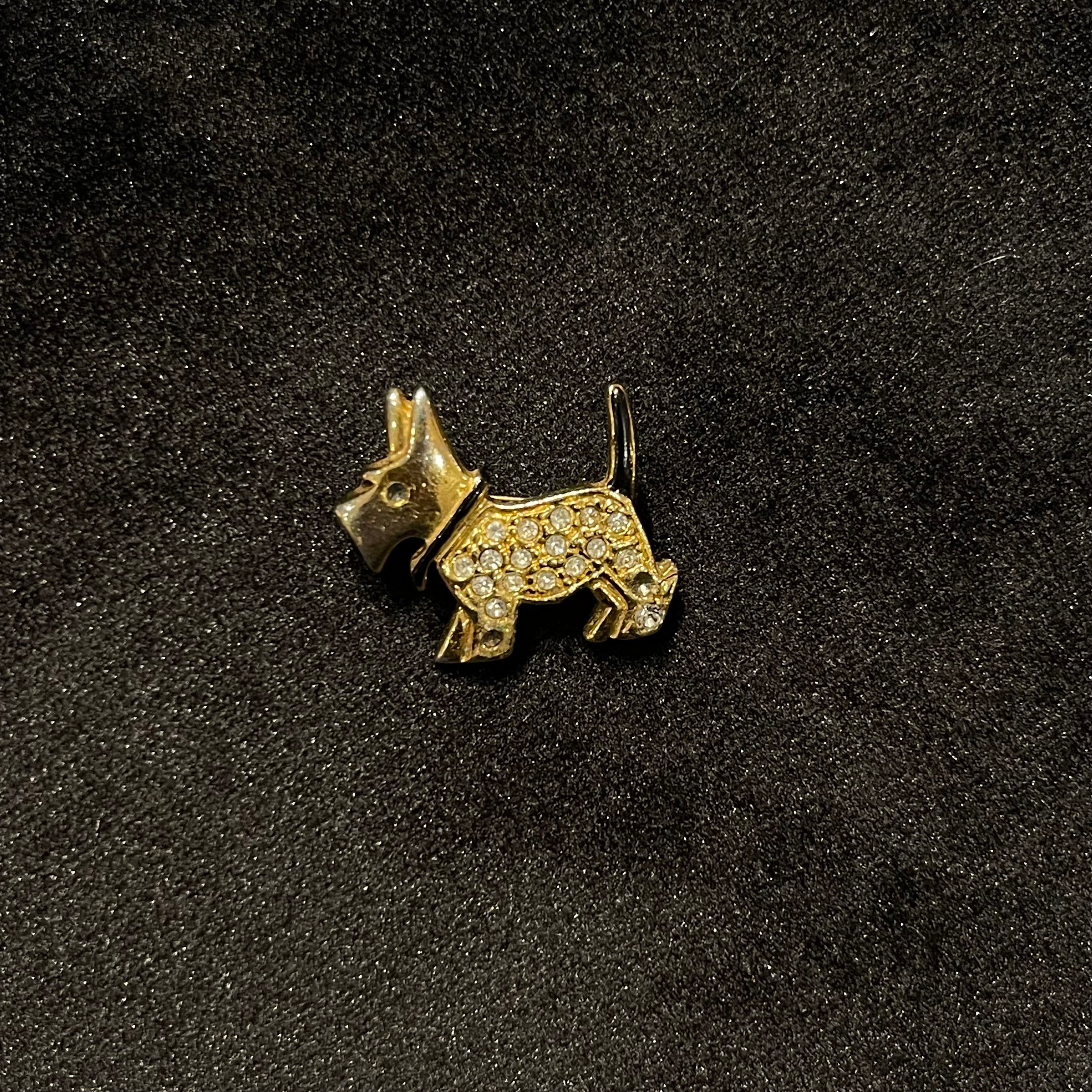 Vintage Dog Sweater Clip &amp; Mini Brooch Set