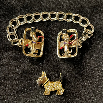 Vintage Dog Sweater Clip &amp; Mini Brooch Set