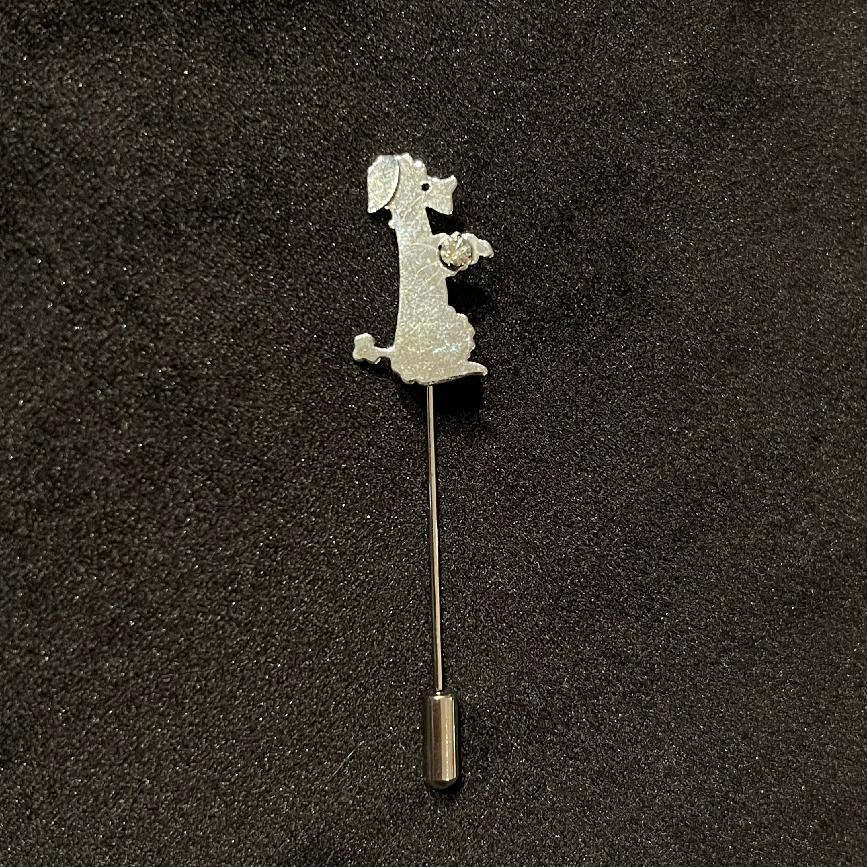 Vintage Mini Poodle Brooch &amp; Stick Pin Set