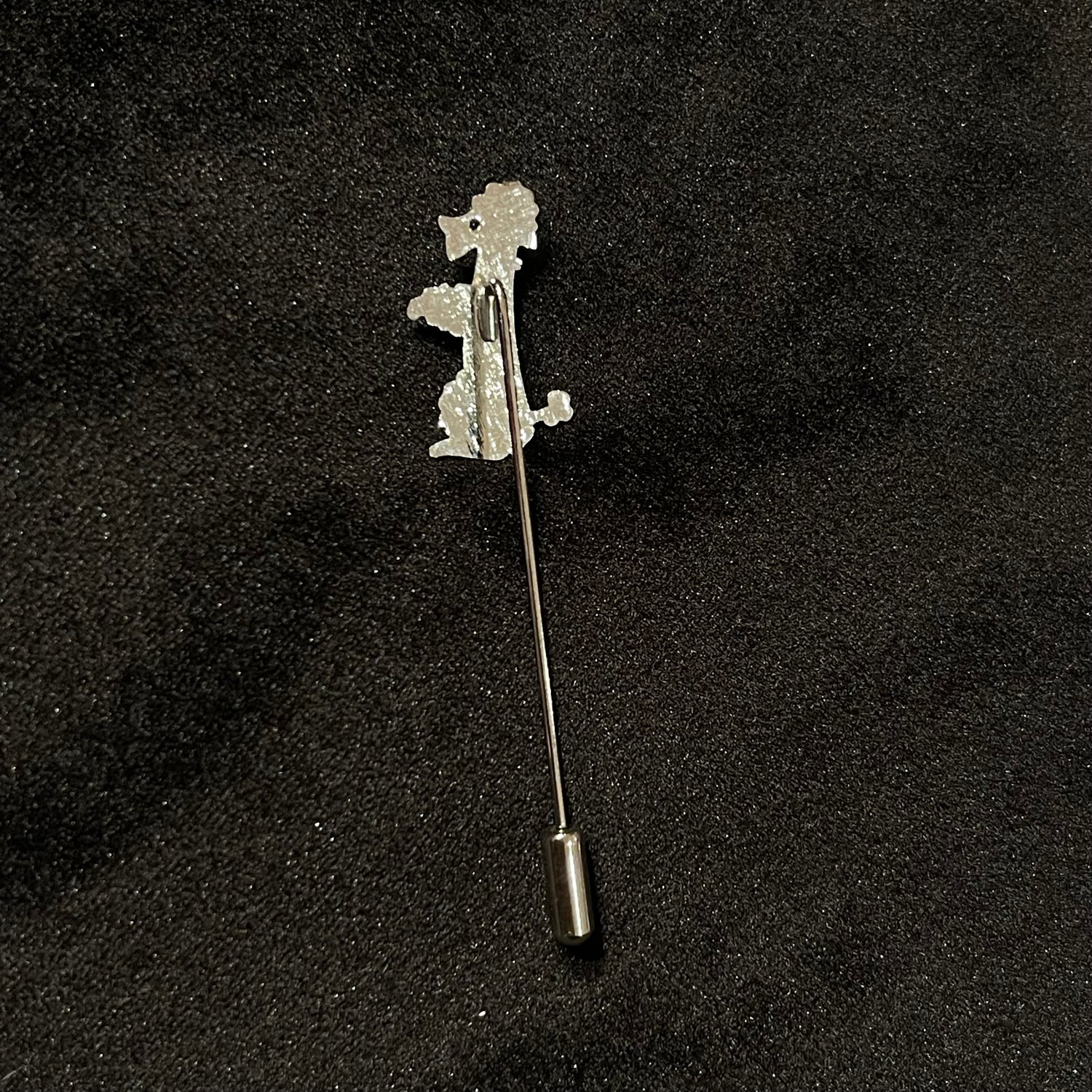 Vintage Mini Poodle Brooch &amp; Stick Pin Set