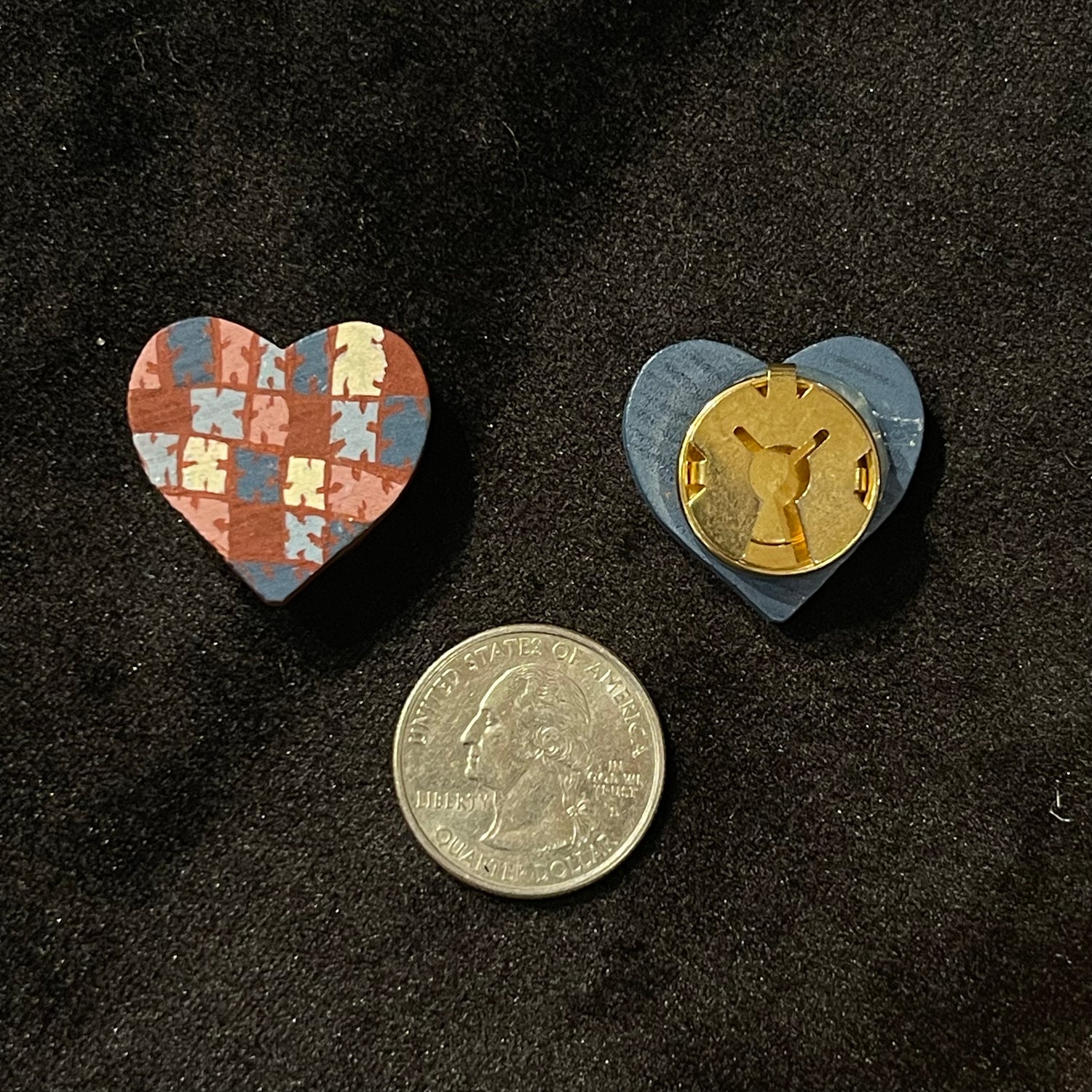 Vintage Heart Scarf Guard and Button Covers Set