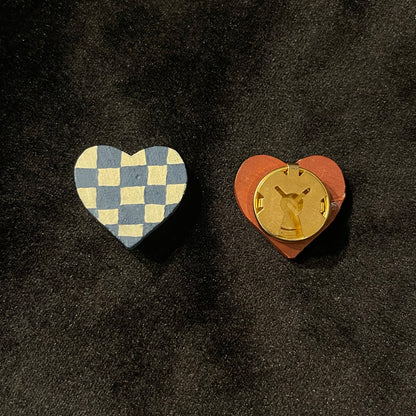 Vintage Heart Stick Pin and Button Covers Set