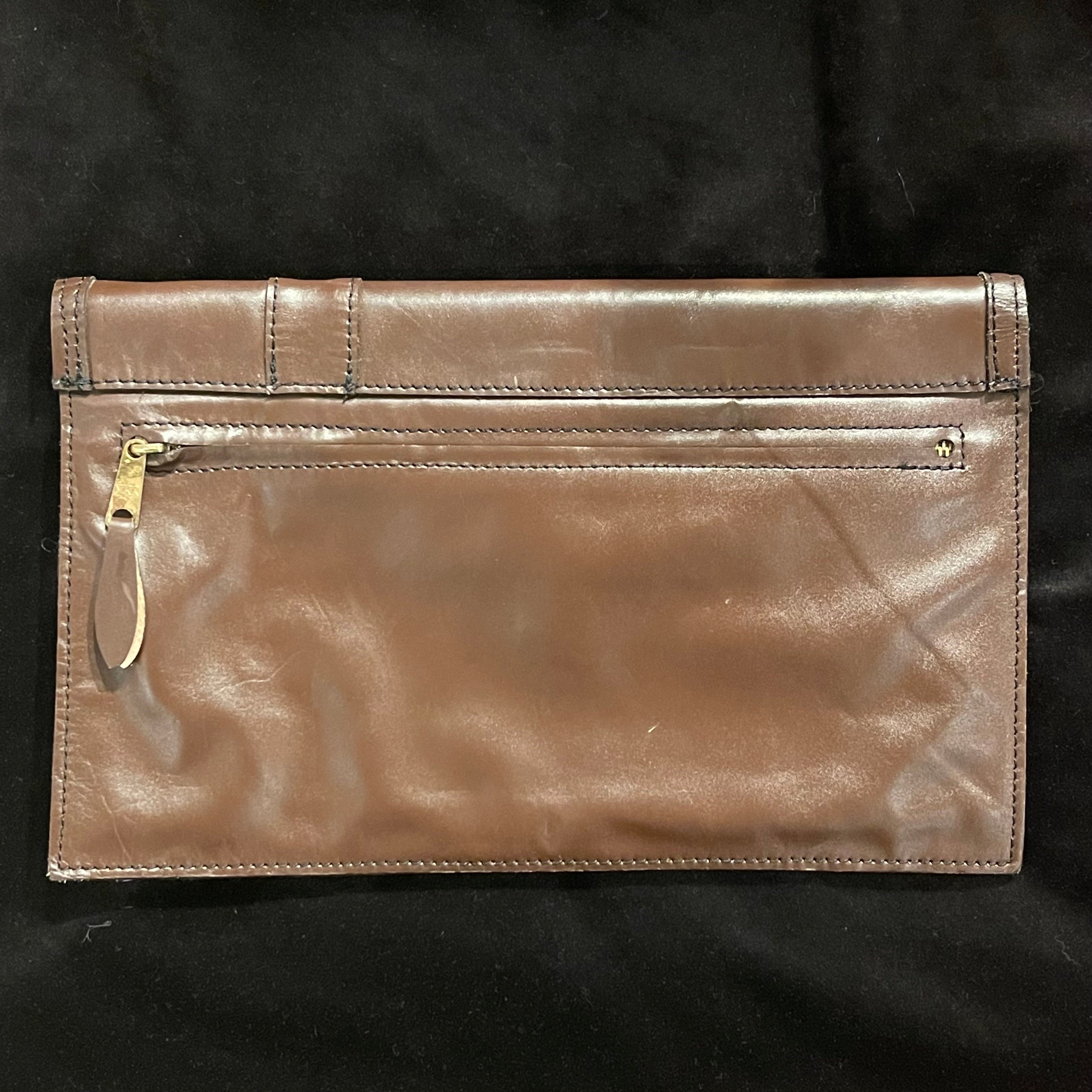 Vintage Brown Envelope Clutch