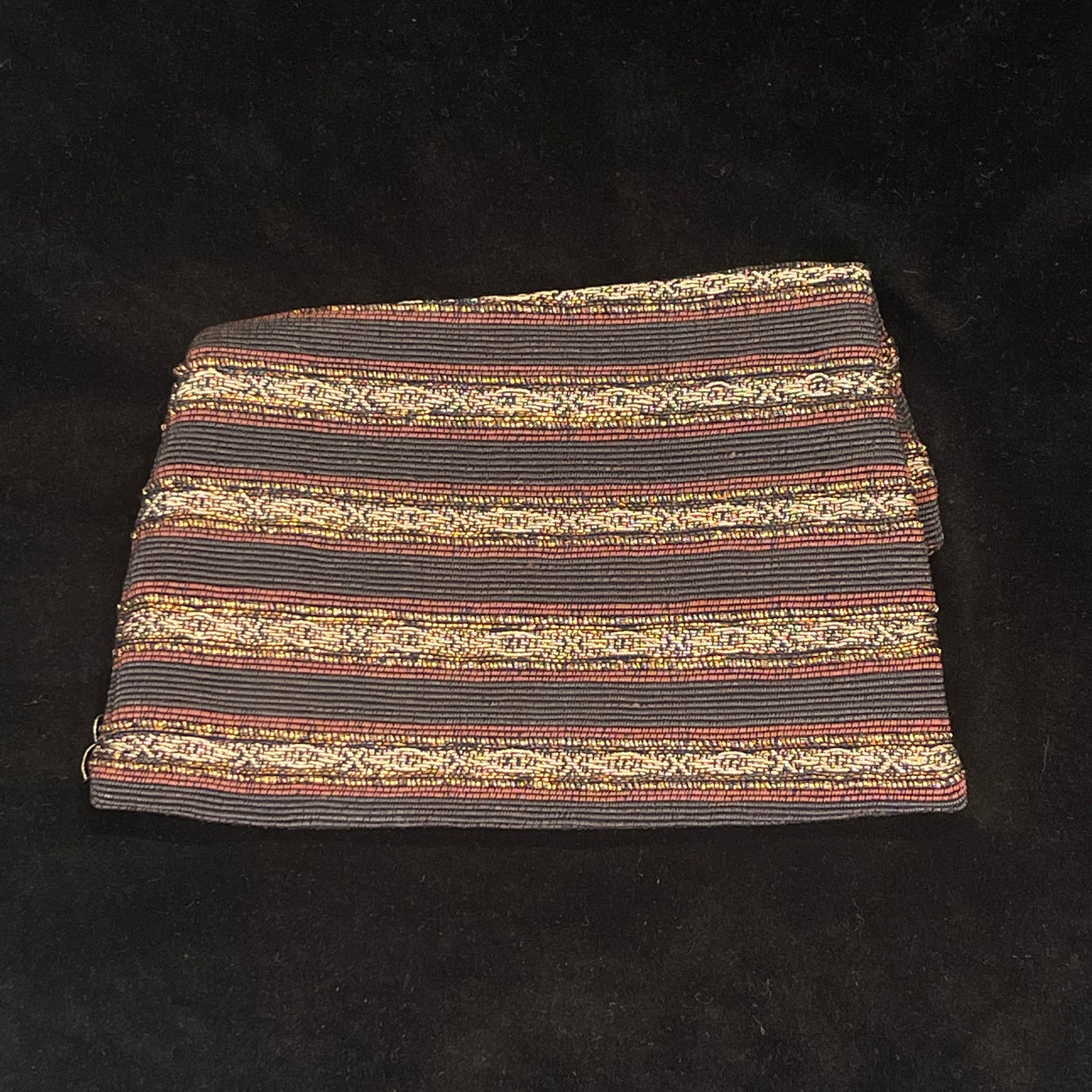 Vintage Black Geometric Pattern Foldover Evening Clutch